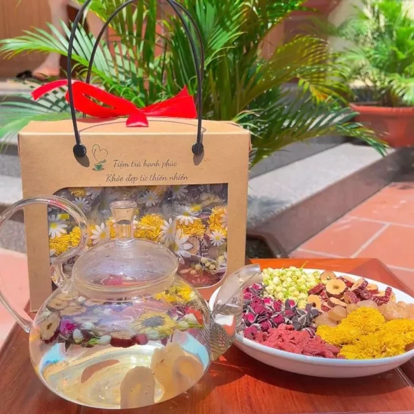 Trà Dưỡng Nhan [Tiệm Trà Hạnh Phúc] Set 30 gói 6 vị từ thảo mộc thiên nhiên, ngủ ngon, đẹp da